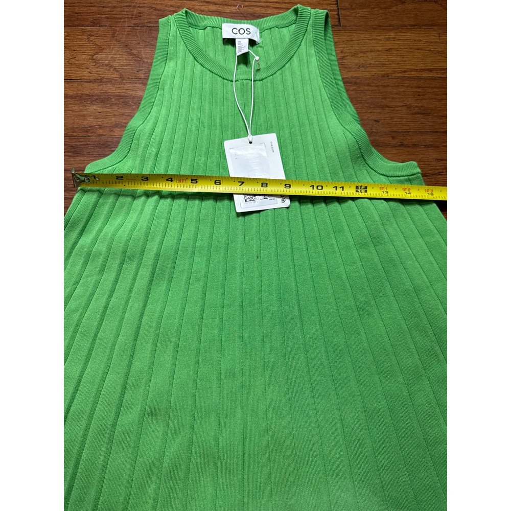 COS Women Green Ribbed Knit Sleeveless A-Line Midi Dress NWT Size S - Picture 5 of 6